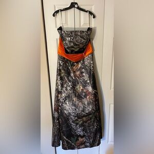 open lace back dress CAMO Dress strapless short with SEQUINS and long overskirt main image 0